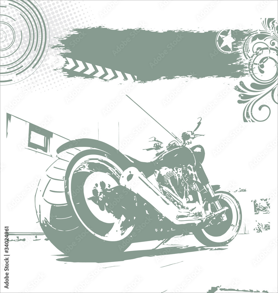 Obraz premium grunge motorbike background