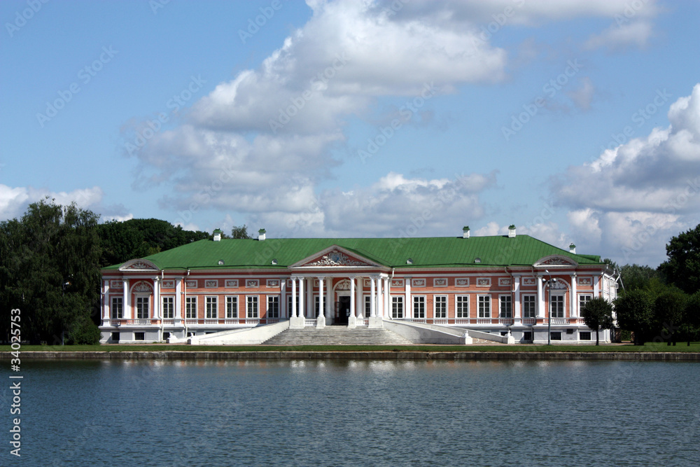 Kuskovo Estate. View of the ducal palace and palace church with