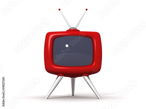 retro tv on white background isolated