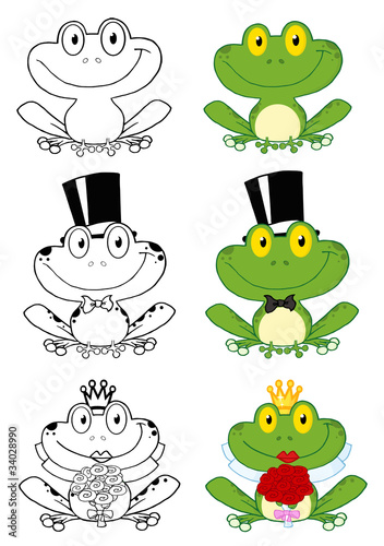 Cute Frogs Cartoon Characters