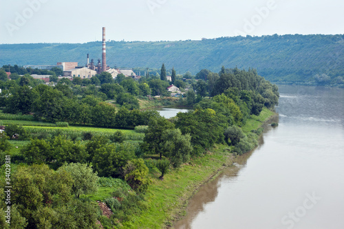 Factory on the bank of river Dniester