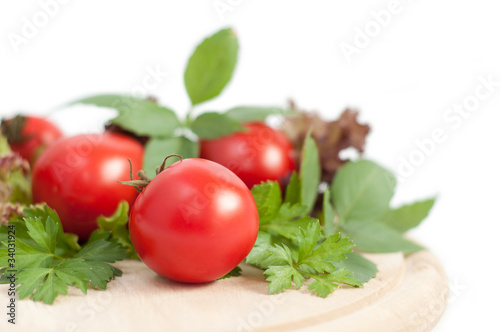 tomatoes and green parsley