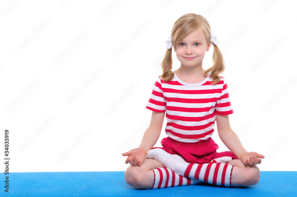 girl with eyes open practice yoga on girl with eyes open practice yoga on