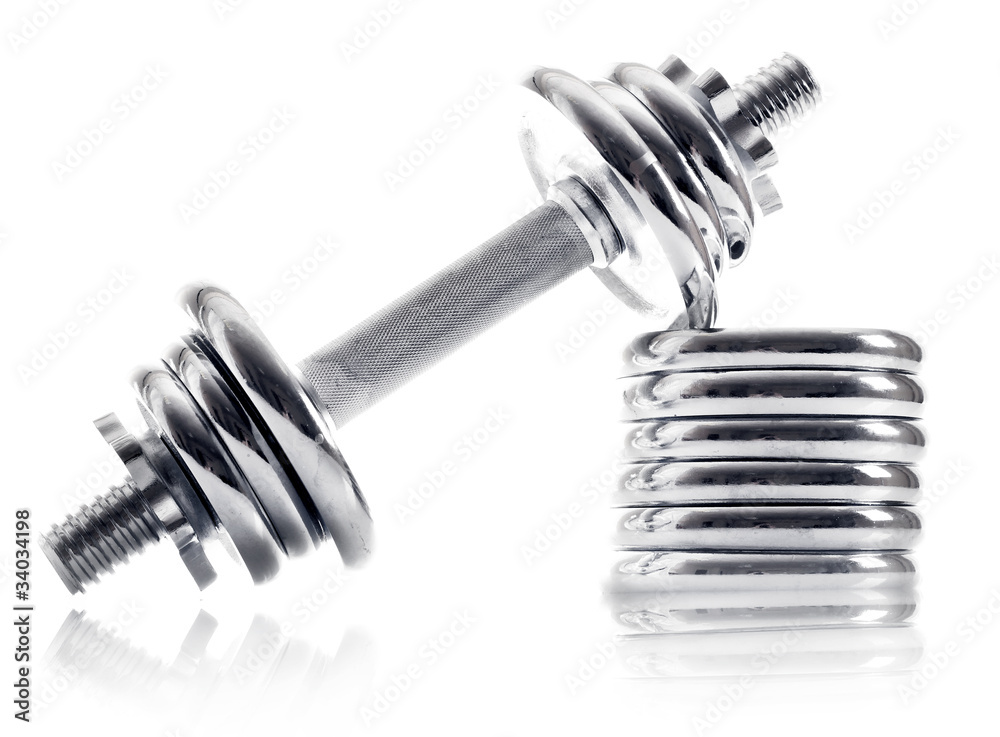 Dumbbell isolated on white Dumbbell isolated on white