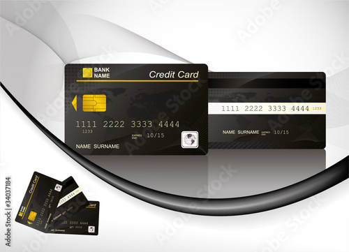 Black Credit Card, front and back view