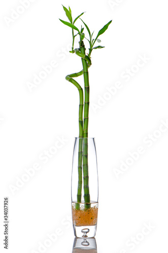 Glass jar with bamboo