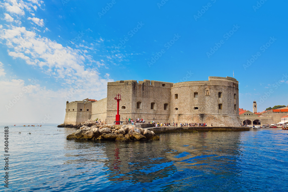 Fort at town Dubrovnik in Croatia