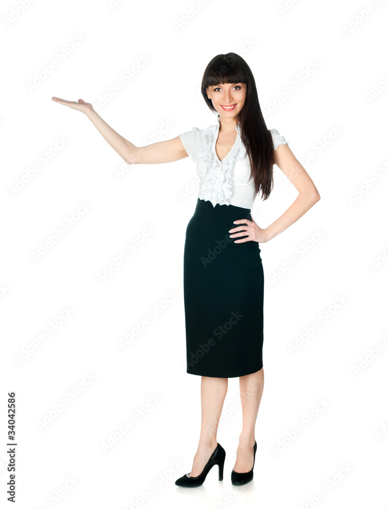woman showing on white woman showing on white