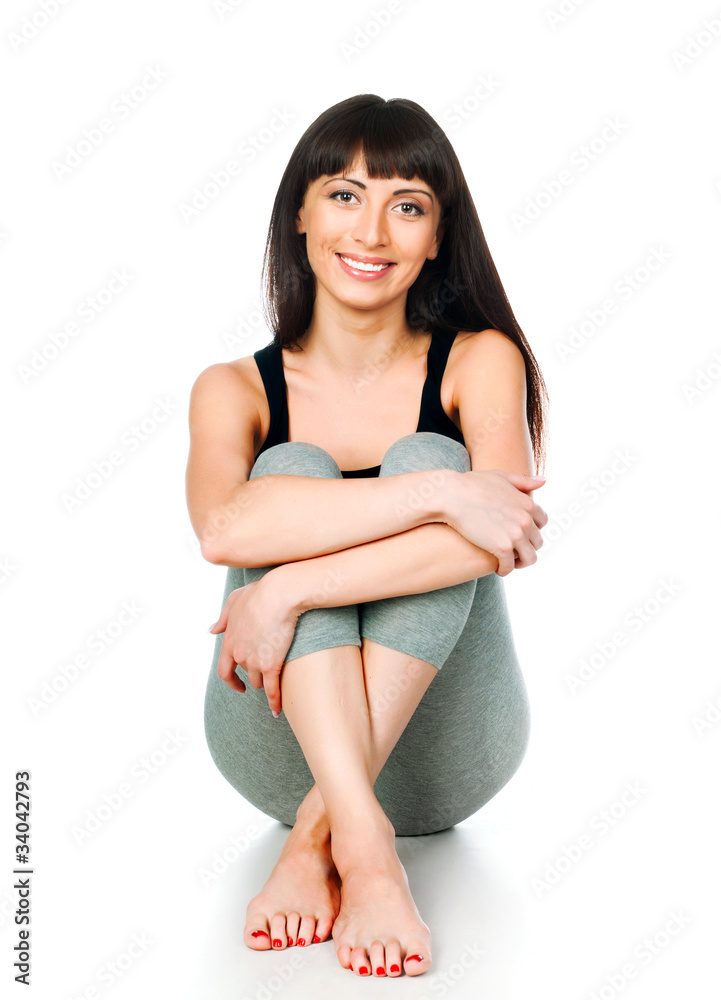 young beautiful woman on the floor young beautiful woman on the floor