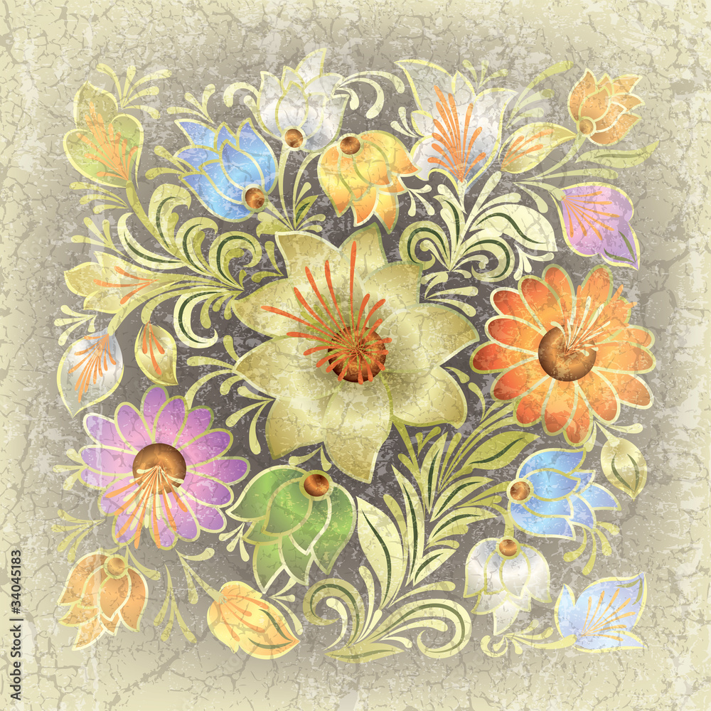abstract grunge background with floral ornament abstract grunge background with floral ornament