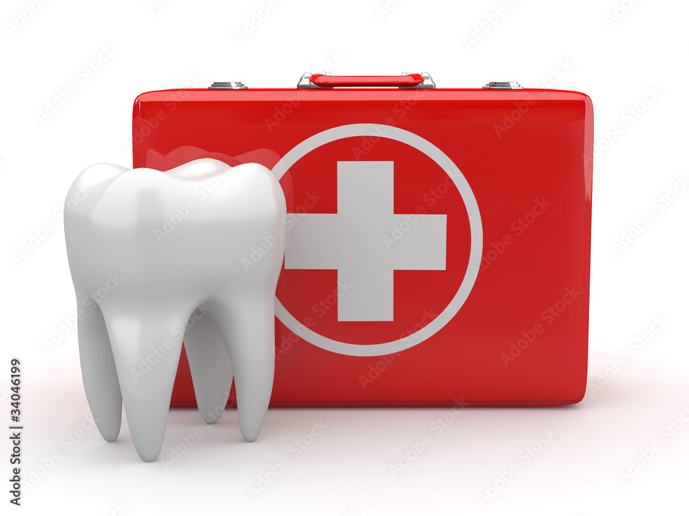 Obraz premium Stomatology. Tooth and Medical Kit.