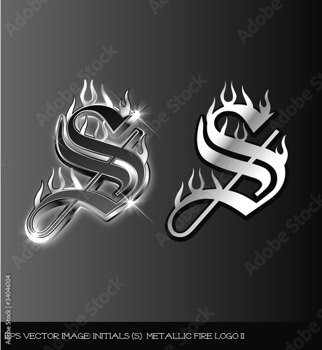eps Vector image:initials（S） metallic fire logo II