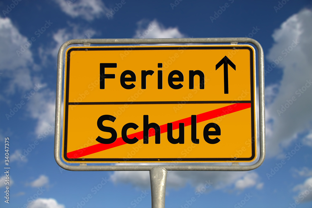 Deutsches Ortsschild Schule Ferien Deutsches Ortsschild Schule Ferien