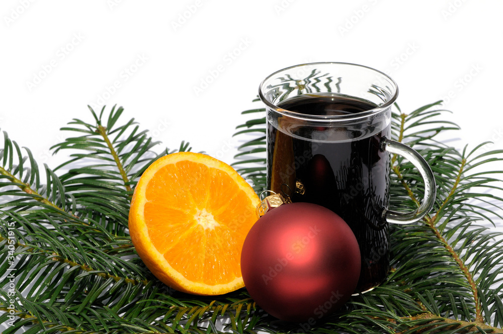 Apfelsine mit Glühwein