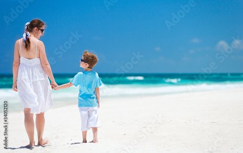 Mother and son on vacation