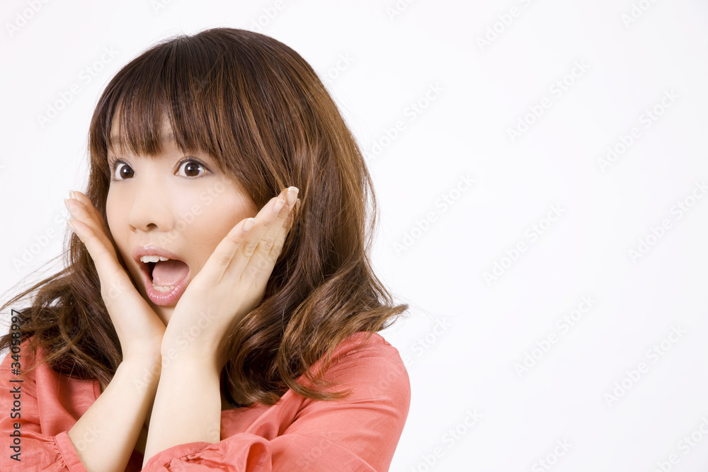 驚いている女性 驚いている女性