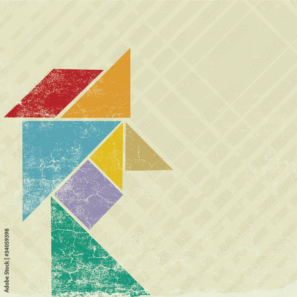 Fototapeta premium Head tangram