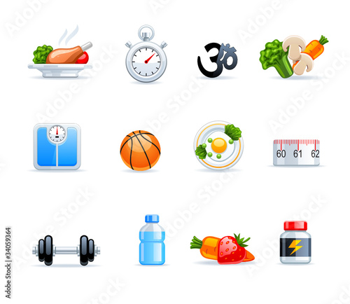 fitness icon set