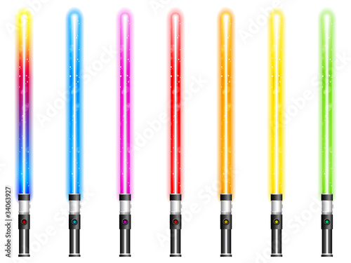 Lightsaber In Seven Different Colors