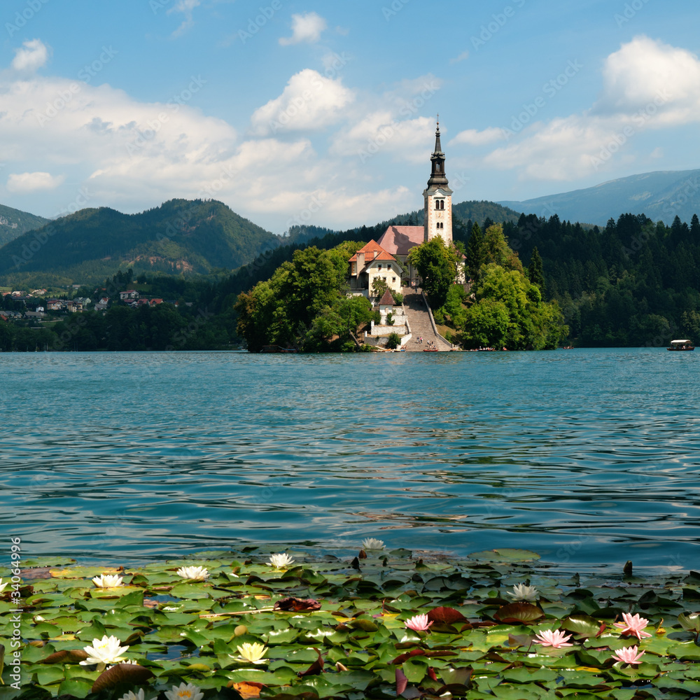 View of  St. Mary´s Church of the Assumptionon in Bled