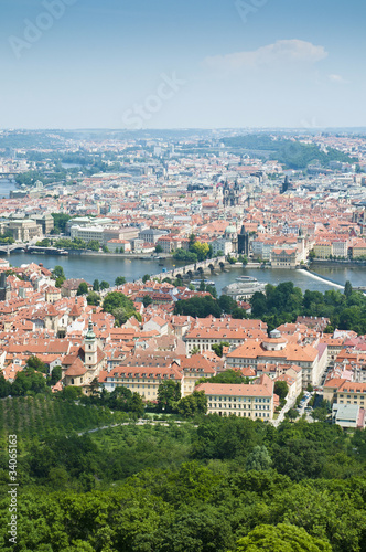 Prague skyline from Petrin Tower
