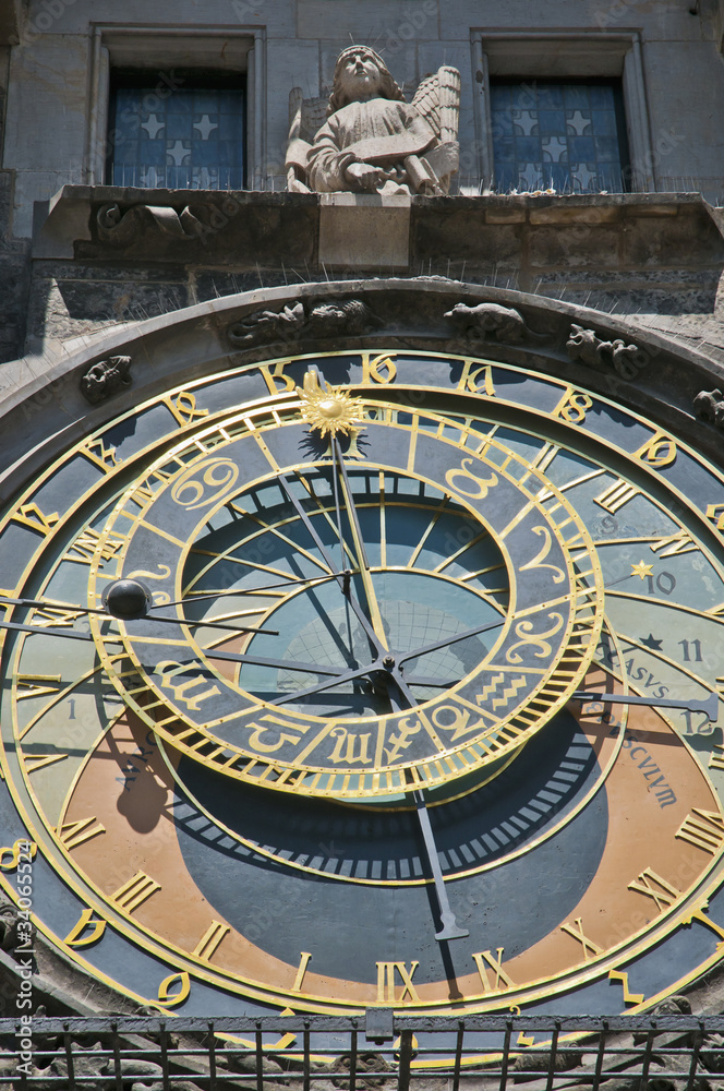 Astronomical Clock detail at the old town square in Prague
