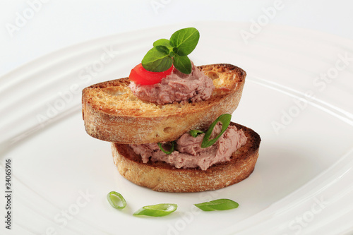 Toasted bread and pate