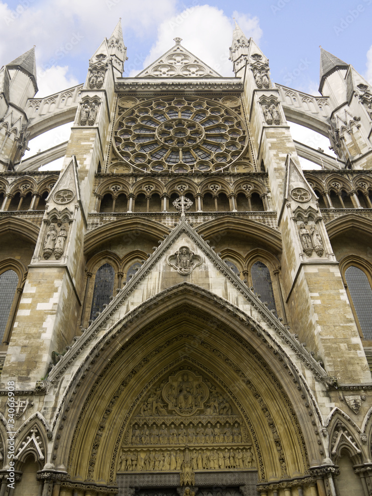 Rose window of Westminster Abbey in London England