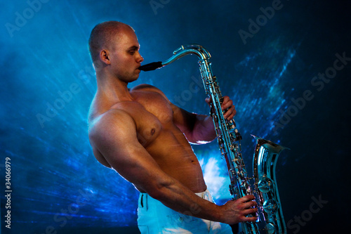 Photography Man playing sax