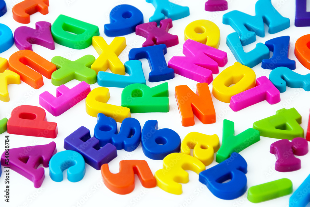 Background image of magnetic alphabet letters Stock Photo | Adobe Stock