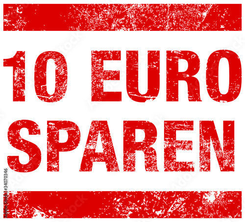 Stempel "10 EURO SPAREN" Rot