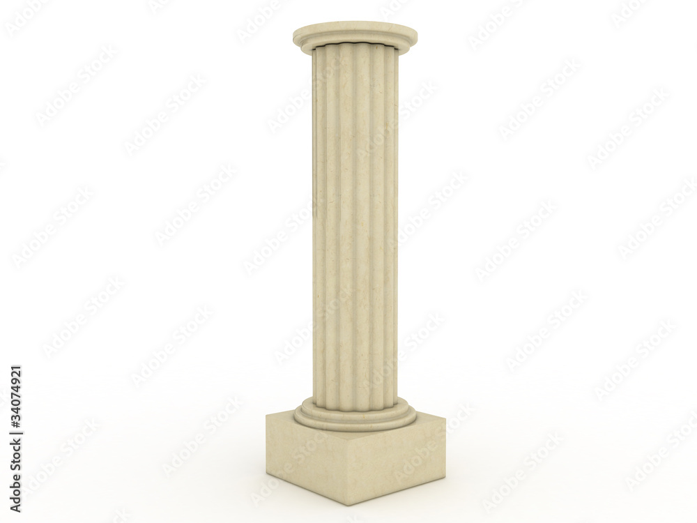 Greek column of marble on white background №1 Greek column of marble on white background №1