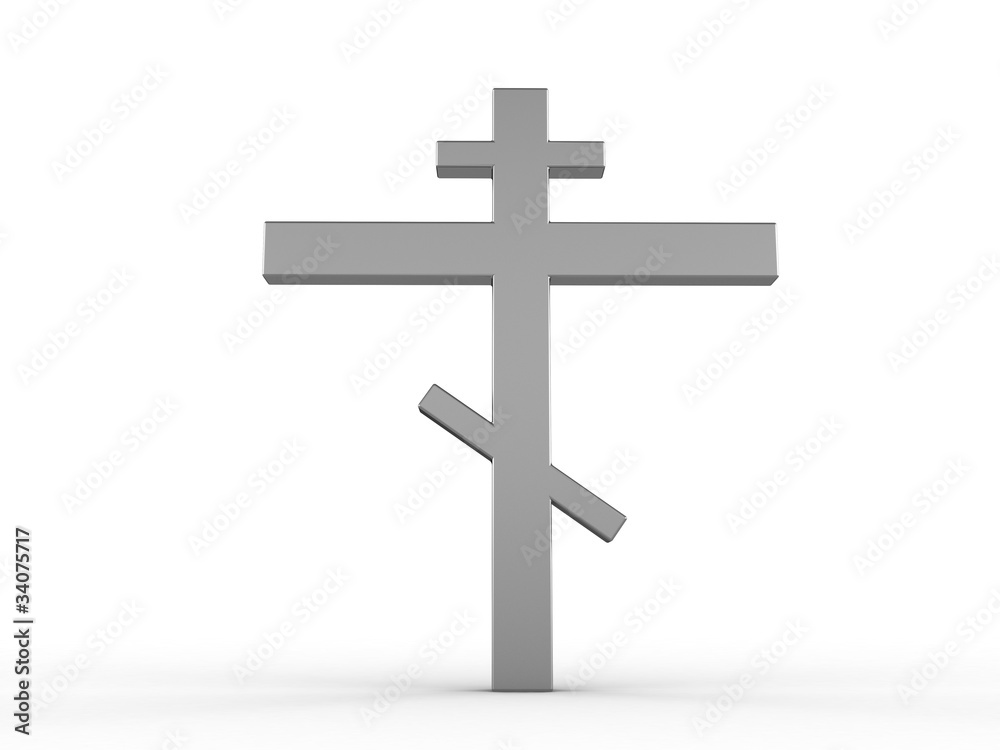 Metal cross on a white background №2