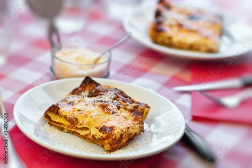 Lasagne with meat and cheese