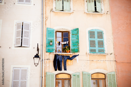 clothes drying at the window