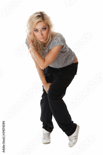 Hip hop woman in dance pose