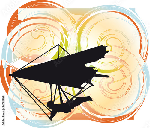 Hang Glider. Vector Illustration