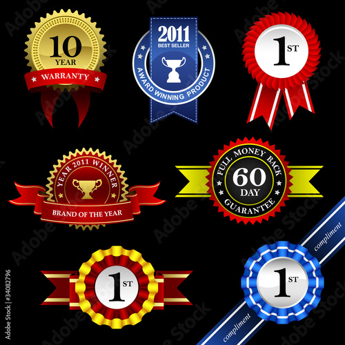 Seal Ribbon Rosette Badge Trophy Medal Banner Award