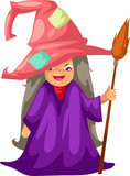 Witch holding broom