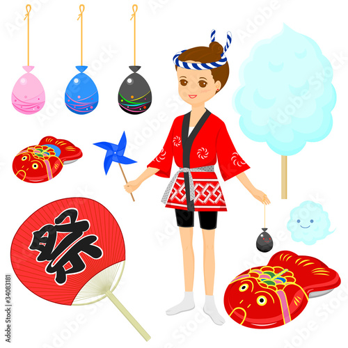 夏祭り「はっぴと屋台アイテム」02