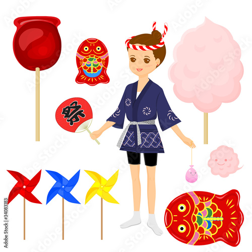 夏祭り「はっぴと屋台アイテム」01
