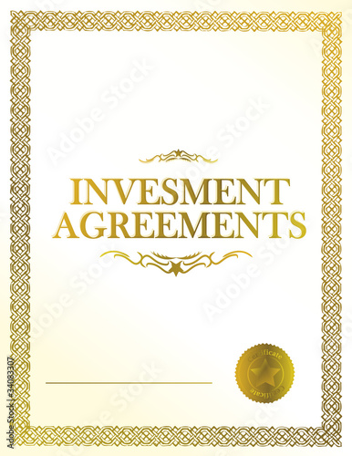 Investment Agreement document paper work illustration