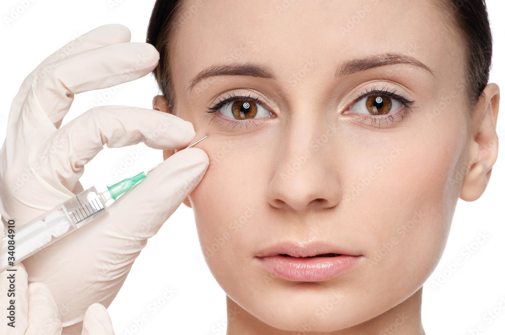 Cosmetic botox injection in the beauty face