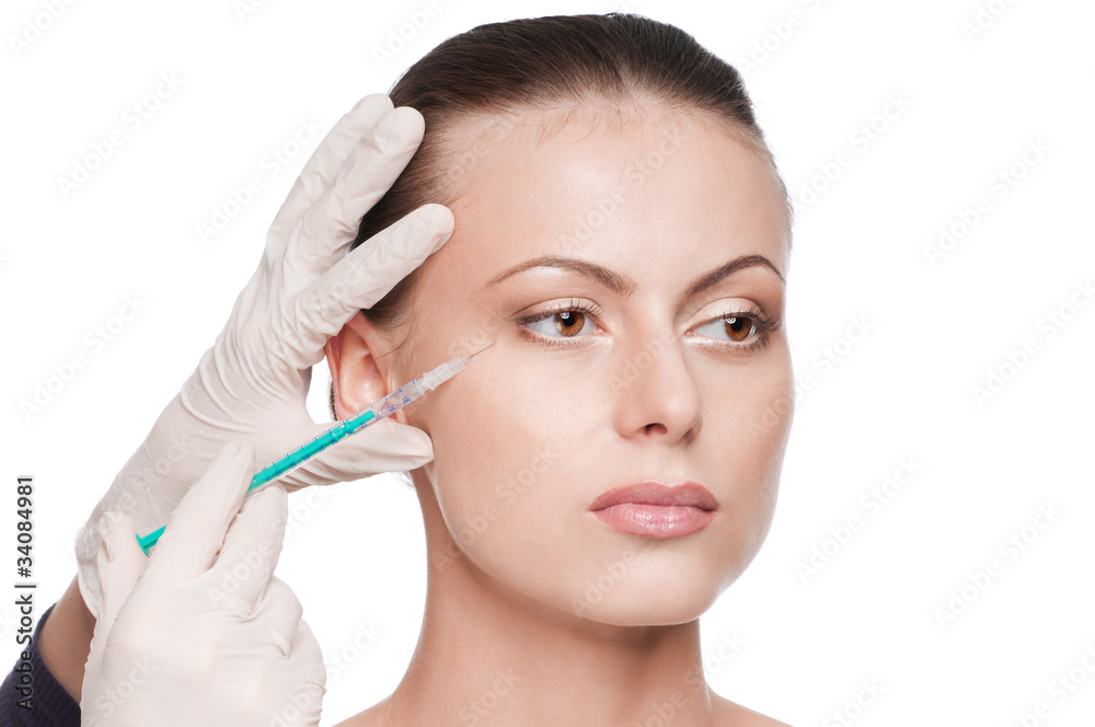 Cosmetic botox injection in the beauty face Cosmetic botox injection in the beauty face