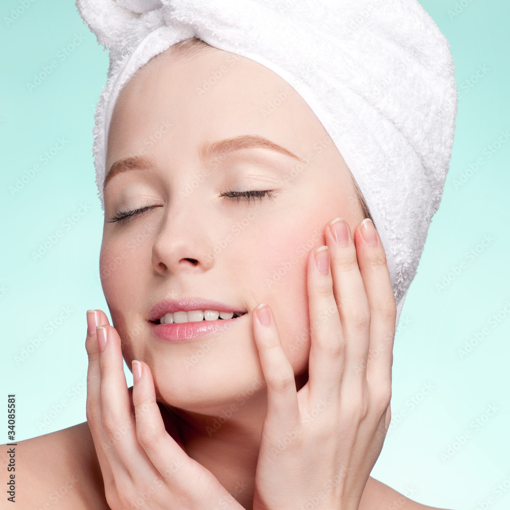 Close-up portrait of woman with perfect health skin Close-up portrait of woman with perfect health skin