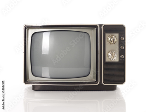 Old TV isolated on white