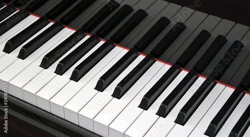 Grand piano keyboard closeup