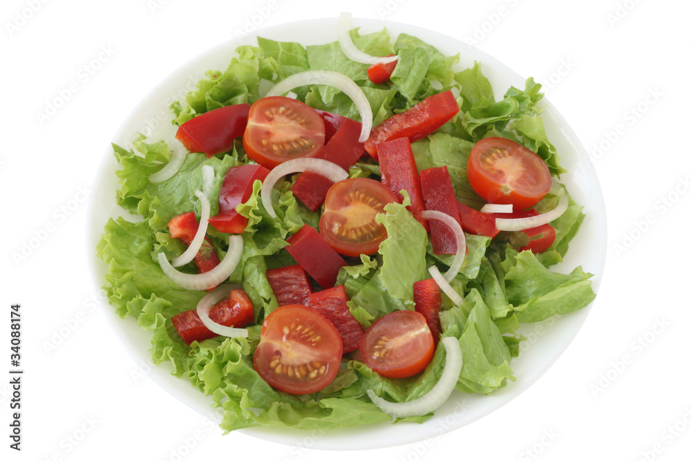 vegetable salad with tomato cherry and onion