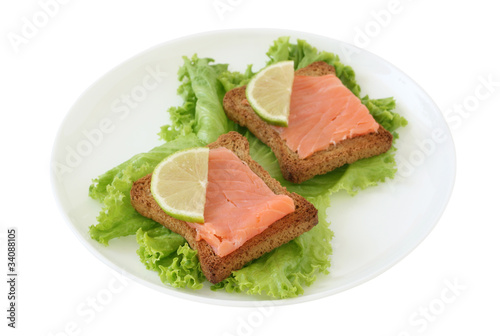 toasts with salted salmon