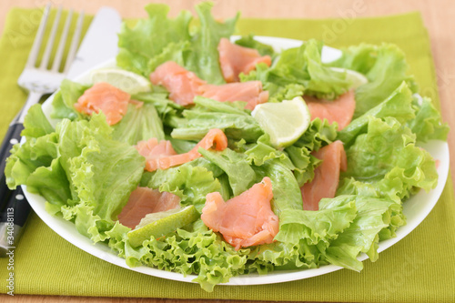 Salad with salted salmon